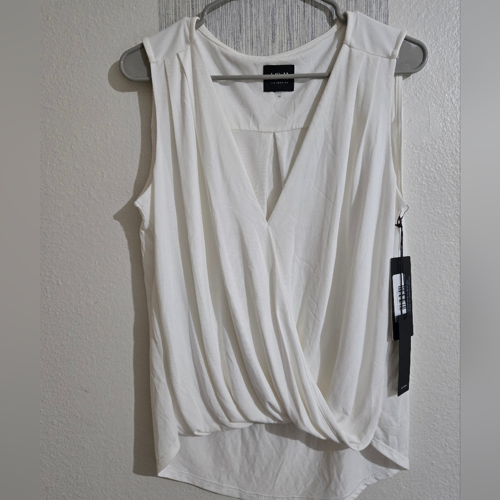Sleeveless White Surplice Wrap Camisole - Picture 2 of 6